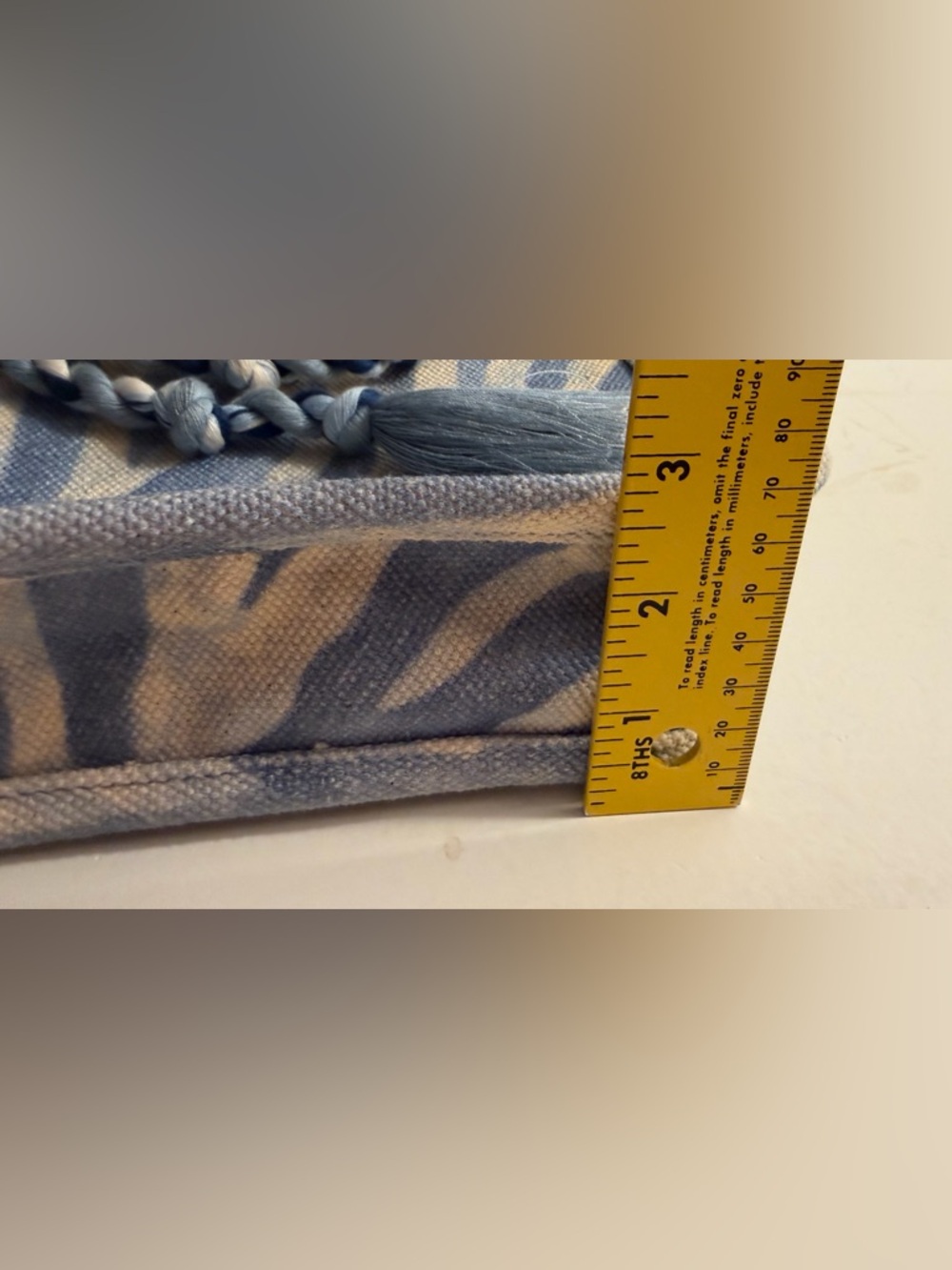 Vince Camuto small tote in blue and white zebra print.  NWT - Picture 11 of 14